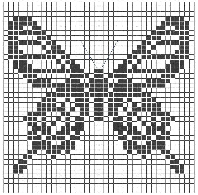 Patrón de mariposa en punto de cruz