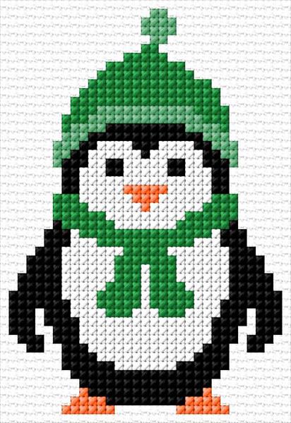 pinguino-navideño-punto-cruz